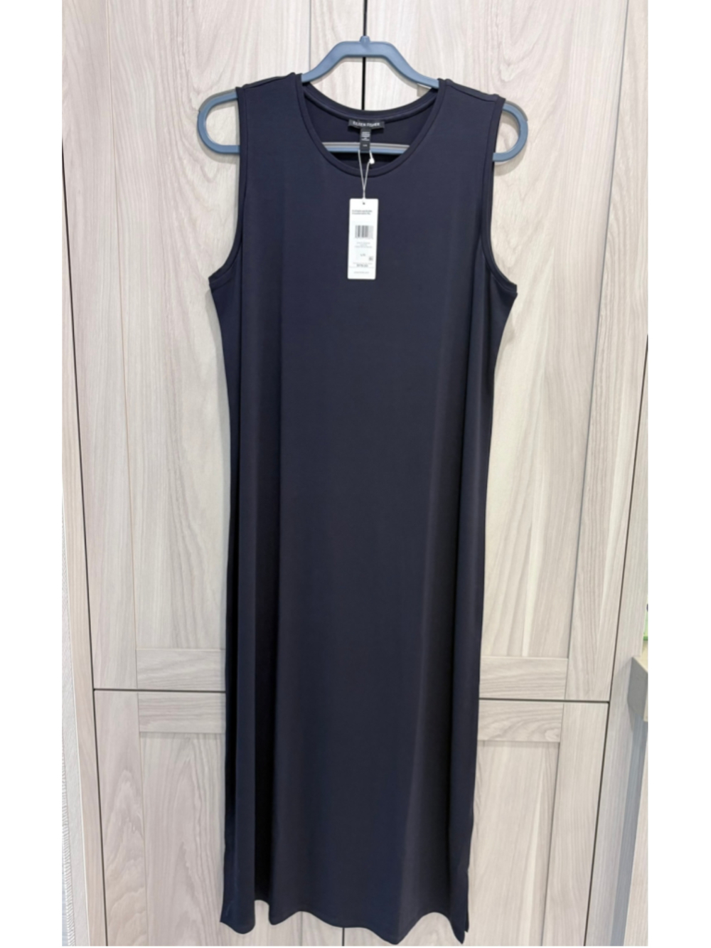 Eileen Fisher Deep Blue Sleeveless Maxi Dress NWT Women's Large
